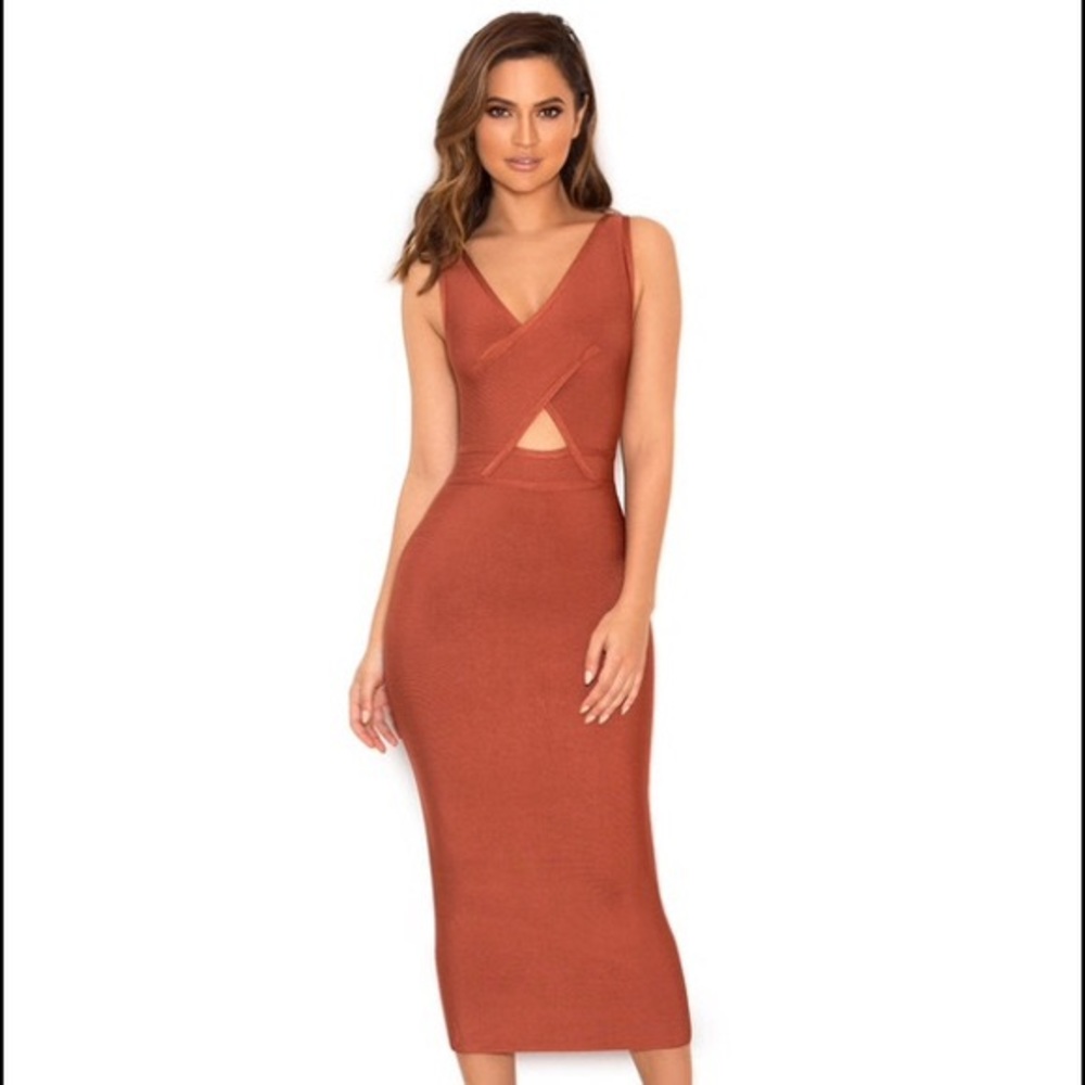 Rust bandage dress